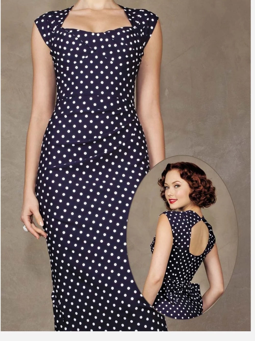 Stop Staring Polka Dot Love 1950's Fitted Dress Size XL